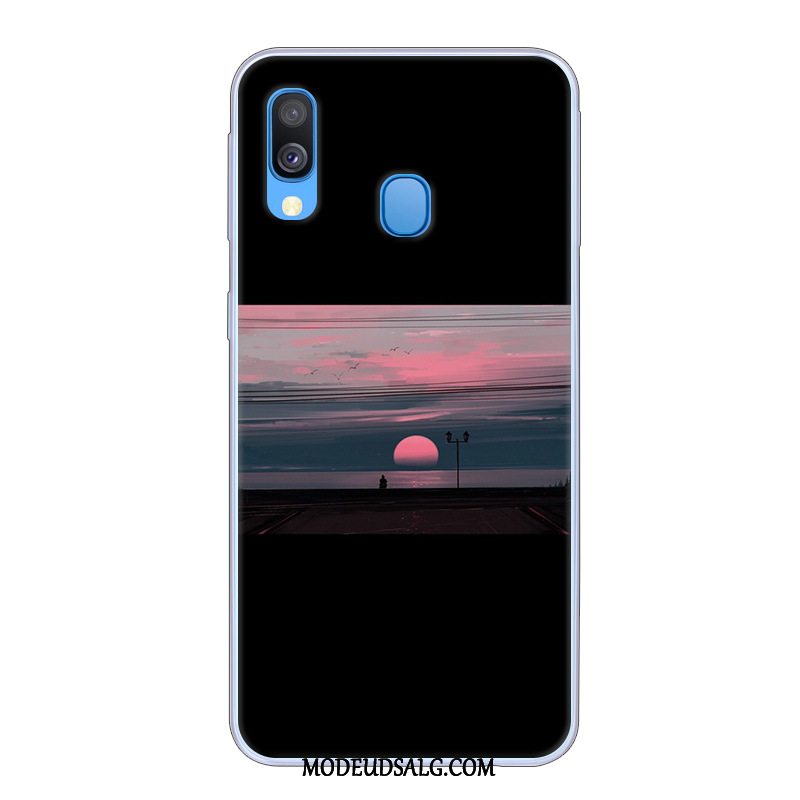 Samsung Galaxy A40 Etui Anti-fald Trend Cover Kreativ Sort