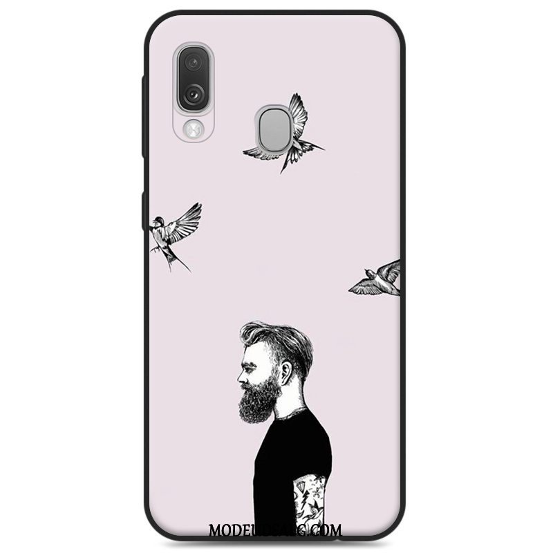 Samsung Galaxy A40 Etui Cartoon Grå Af Personlighed Cover Beskyttelse