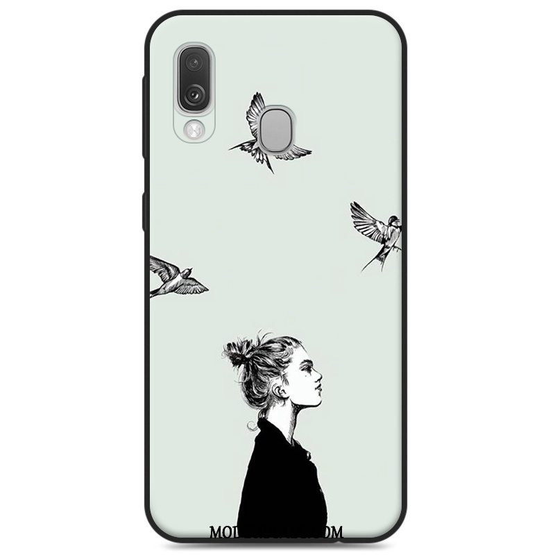 Samsung Galaxy A40 Etui Cartoon Grå Af Personlighed Cover Beskyttelse