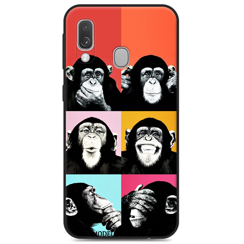 Samsung Galaxy A40 Etui Cartoon Grå Af Personlighed Cover Beskyttelse