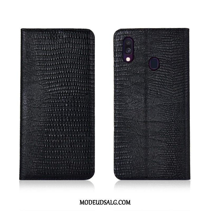 Samsung Galaxy A40 Etui / Cover Anti-fald Alt Inklusive Ægte Læder Blød