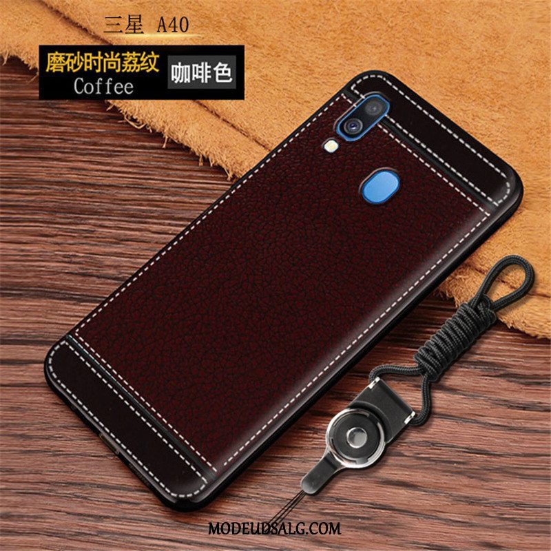 Samsung Galaxy A40 Etui / Cover Lyserød Simple Trend Hængende Ornamenter Litchi