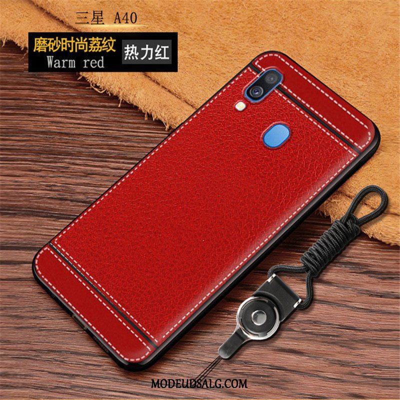 Samsung Galaxy A40 Etui / Cover Lyserød Simple Trend Hængende Ornamenter Litchi