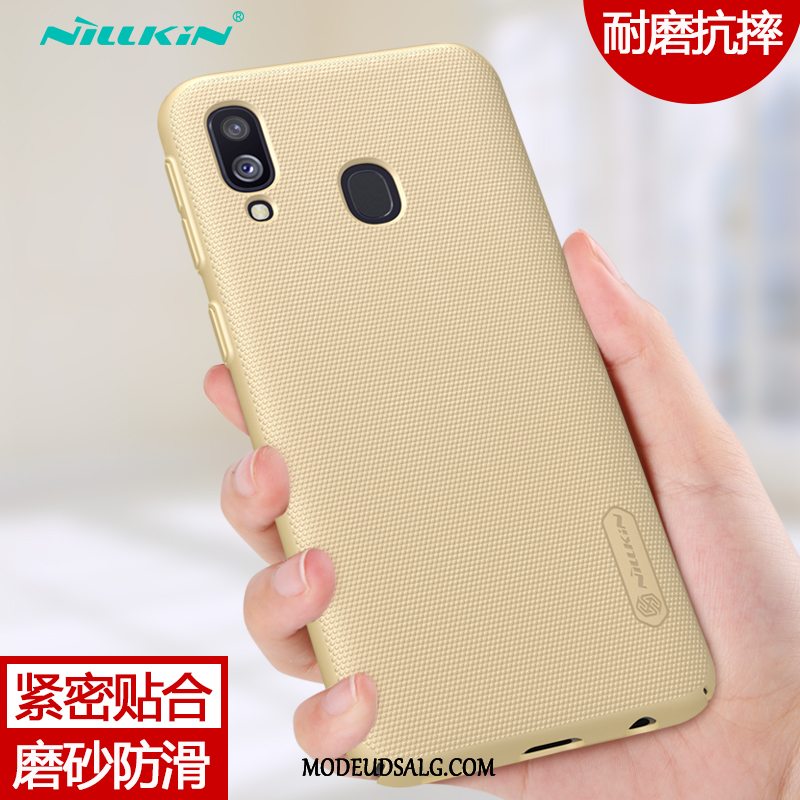 Samsung Galaxy A40 Etui / Cover Nubuck Guld Beskyttelse Hård