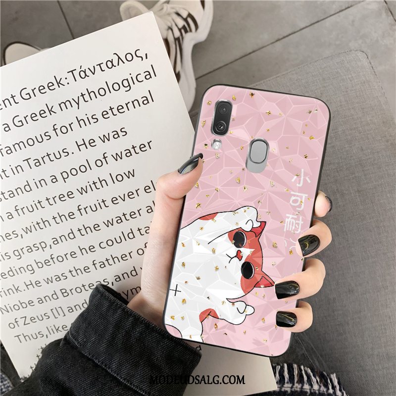 Samsung Galaxy A40 Etui / Cover Sort Silikone Cartoon Elskeren