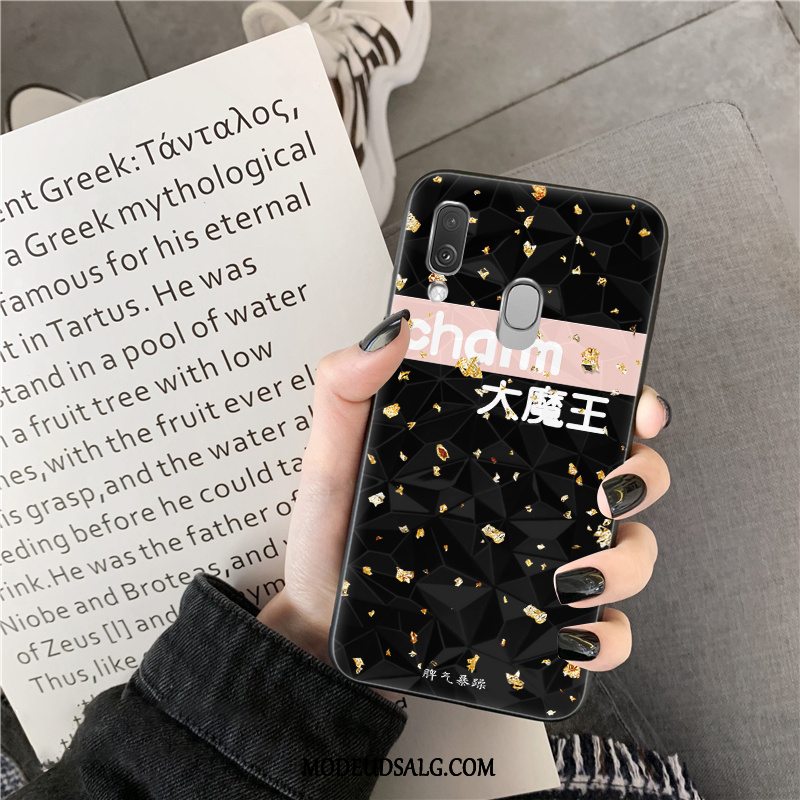 Samsung Galaxy A40 Etui / Cover Sort Silikone Cartoon Elskeren