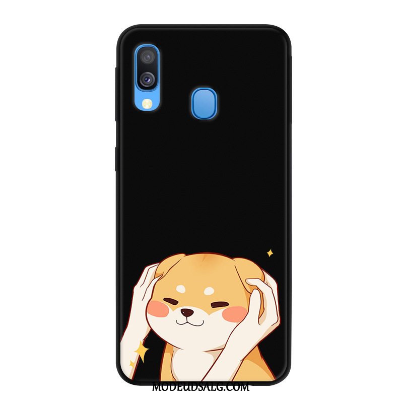 Samsung Galaxy A40 Etui Gaze Sort Cover Anti-fald Af Personlighed