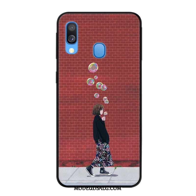 Samsung Galaxy A40 Etui Gaze Sort Cover Anti-fald Af Personlighed