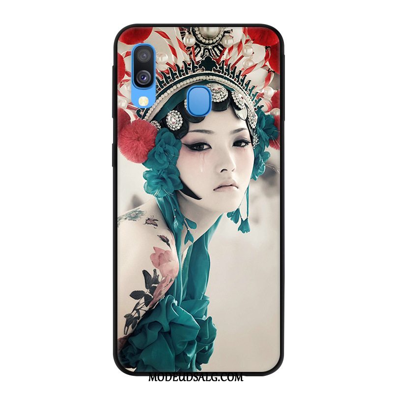 Samsung Galaxy A40 Etui Gaze Sort Cover Anti-fald Af Personlighed