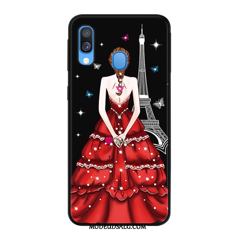 Samsung Galaxy A40 Etui Gaze Sort Cover Anti-fald Af Personlighed