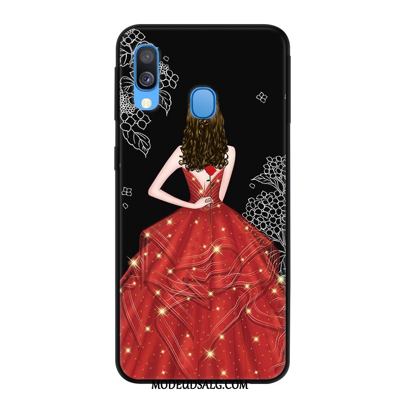 Samsung Galaxy A40 Etui Gaze Sort Cover Anti-fald Af Personlighed