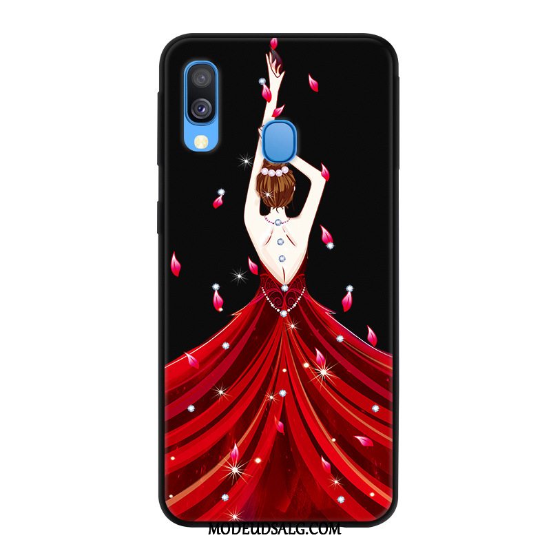 Samsung Galaxy A40 Etui Gaze Sort Cover Anti-fald Af Personlighed