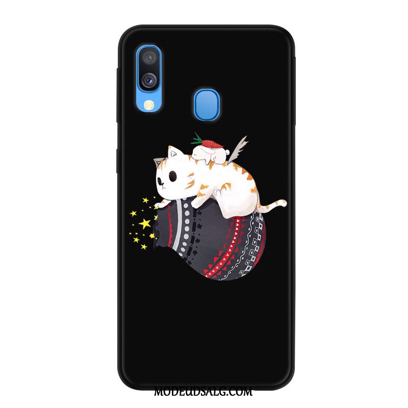 Samsung Galaxy A40 Etui Gaze Sort Cover Anti-fald Af Personlighed