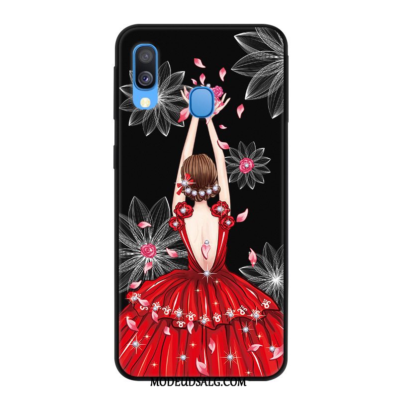 Samsung Galaxy A40 Etui Gaze Sort Cover Anti-fald Af Personlighed