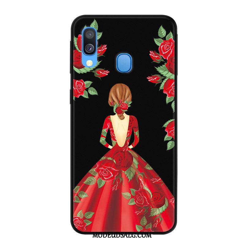 Samsung Galaxy A40 Etui Gaze Sort Cover Anti-fald Af Personlighed