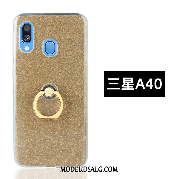 Samsung Galaxy A40 Etui Simple Blød Ring Pulver Guld