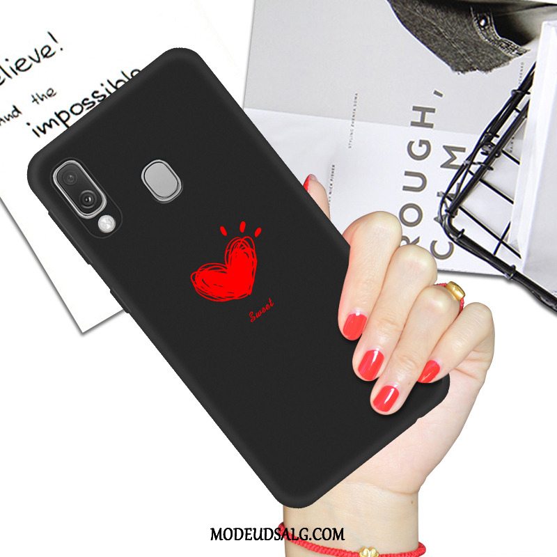 Samsung Galaxy A40 Etui Sort Cover Net Red Alt Inklusive Kreativ