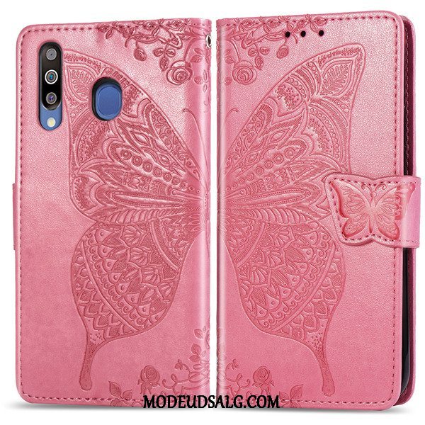 Samsung Galaxy A40s Etui Cover Kort Beskyttelse Lilla Lædertaske