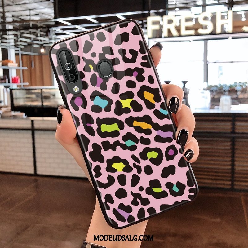 Samsung Galaxy A40s Etui Glas Hængende Ornamenter Leopard Cover Pulver