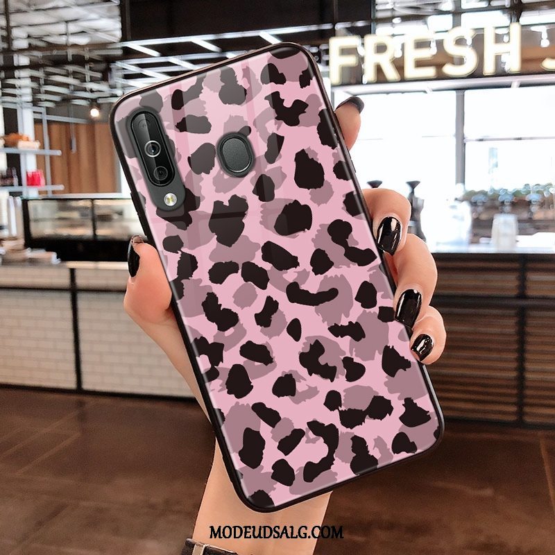 Samsung Galaxy A40s Etui Glas Hængende Ornamenter Leopard Cover Pulver