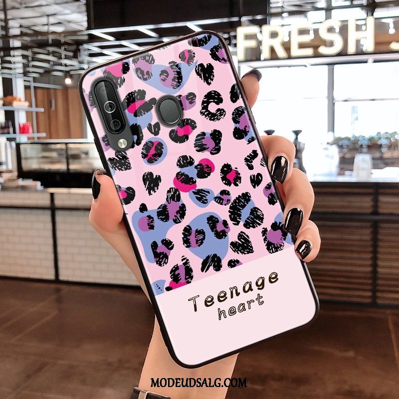 Samsung Galaxy A40s Etui Glas Hængende Ornamenter Leopard Cover Pulver