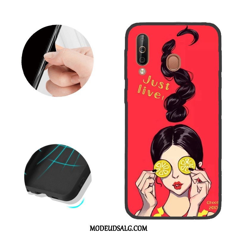 Samsung Galaxy A40s Etui Rød Mønster Cover