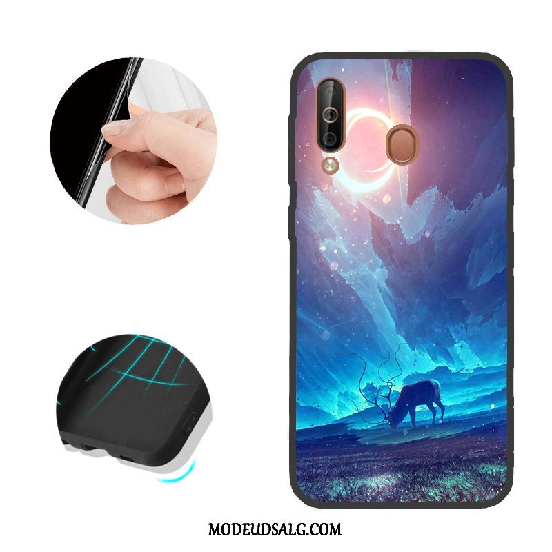 Samsung Galaxy A40s Etui Rød Mønster Cover