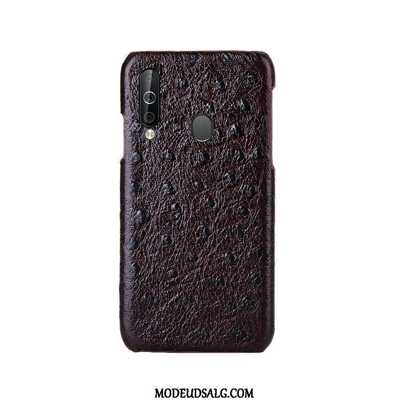 Samsung Galaxy A40s Etui Ægte Læder Fugl Mode Beskyttelse Cover