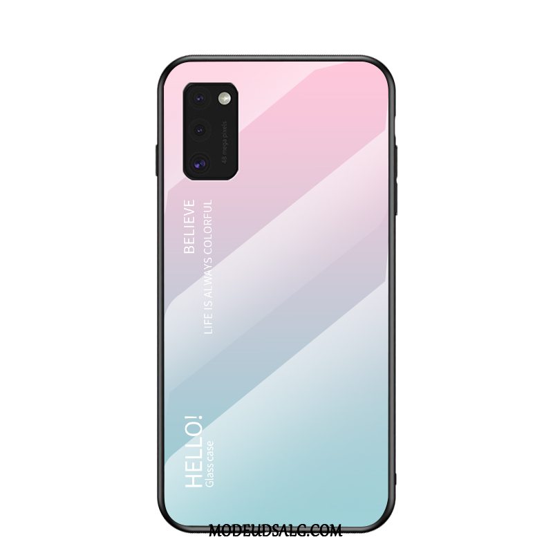 Samsung Galaxy A41 Etui Beskyttelse Alt Inklusive Glas Blå Malet