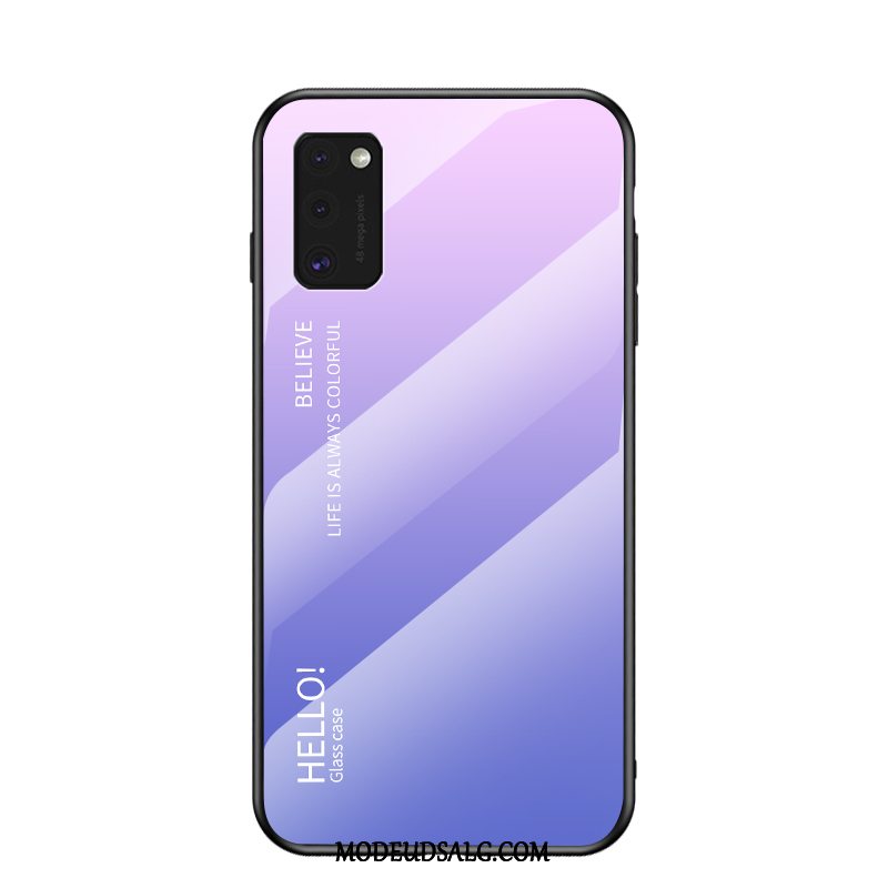 Samsung Galaxy A41 Etui Beskyttelse Alt Inklusive Glas Blå Malet