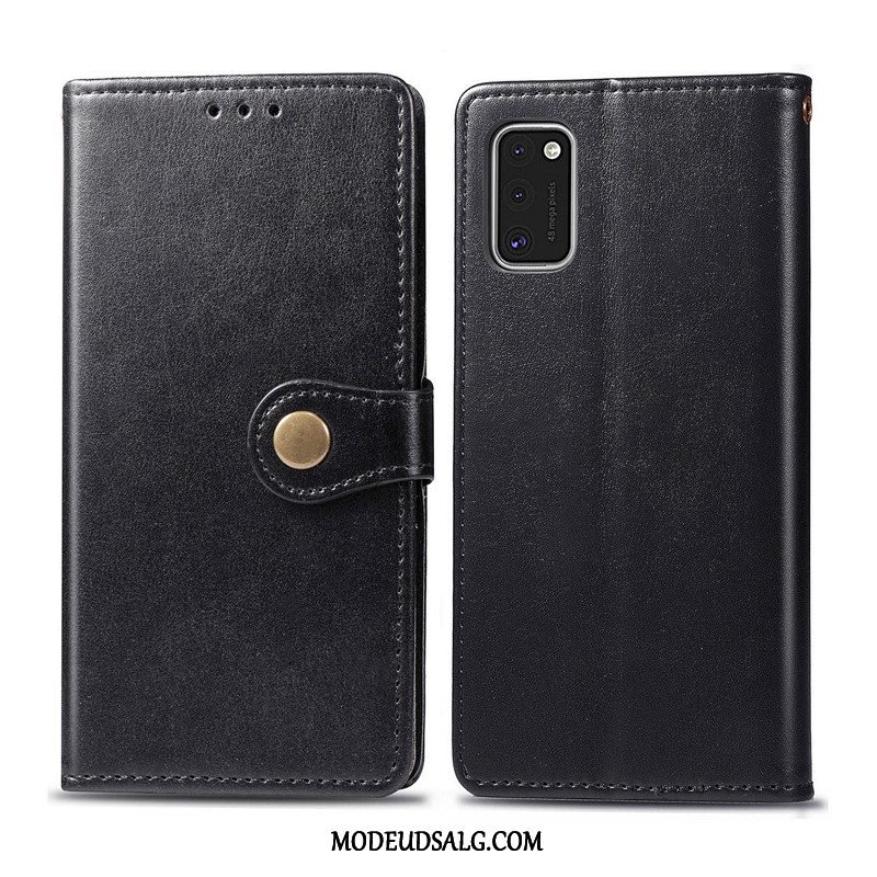 Samsung Galaxy A41 Etui Cover Lædertaske Beskyttelse Solid Farve Business