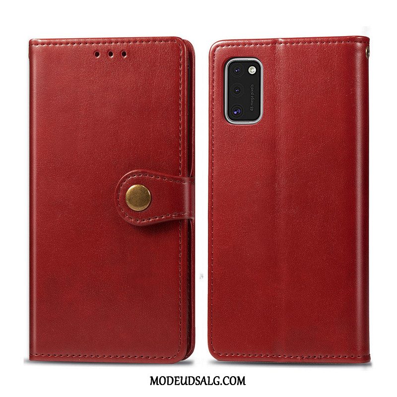 Samsung Galaxy A41 Etui Cover Lædertaske Beskyttelse Solid Farve Business