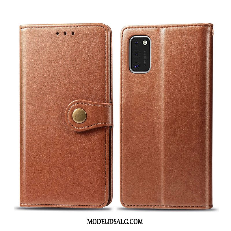 Samsung Galaxy A41 Etui Cover Lædertaske Beskyttelse Solid Farve Business