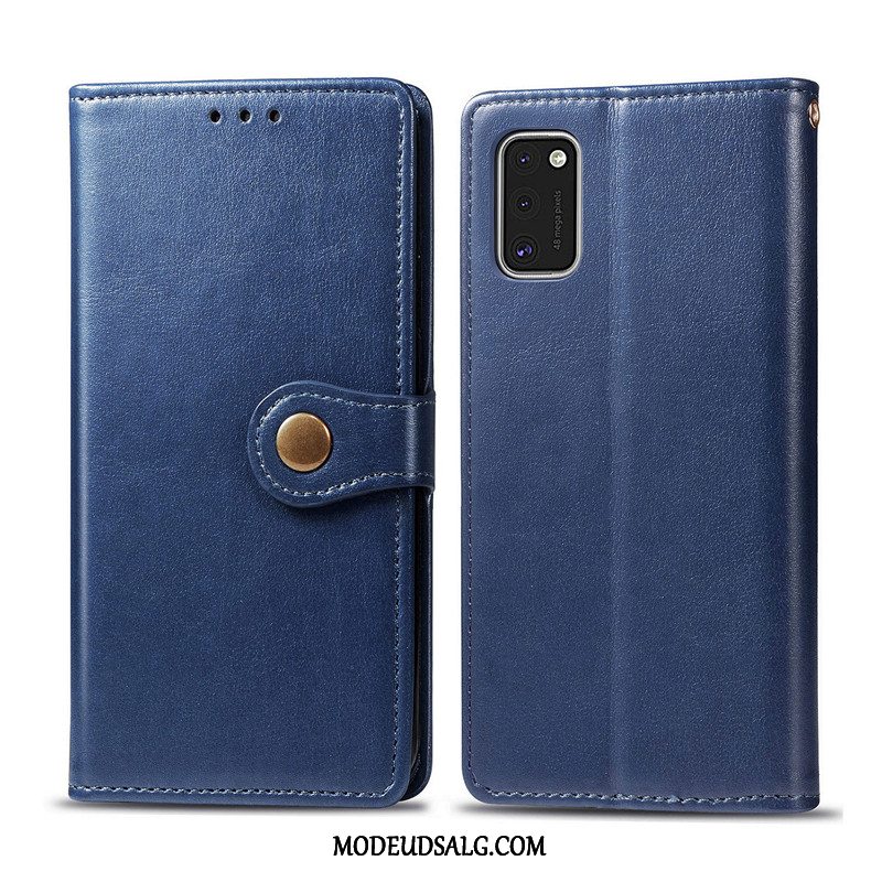 Samsung Galaxy A41 Etui Cover Lædertaske Beskyttelse Solid Farve Business