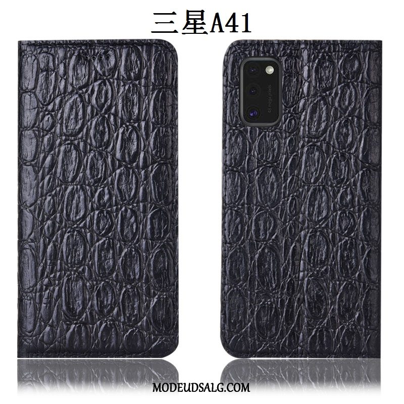 Samsung Galaxy A41 Etui Folio Cover Anti-fald Lædertaske Alt Inklusive