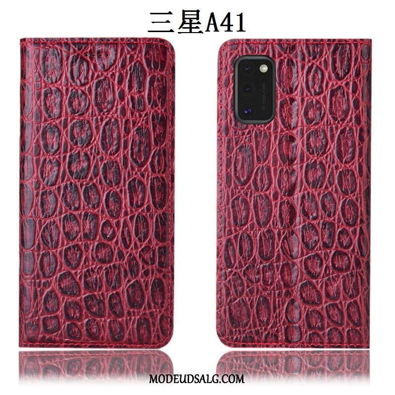 Samsung Galaxy A41 Etui Folio Cover Anti-fald Lædertaske Alt Inklusive