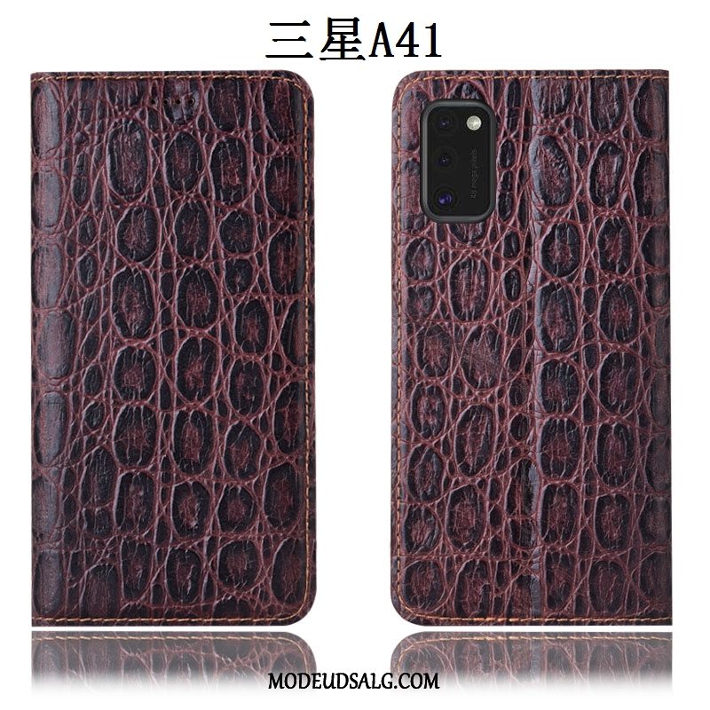 Samsung Galaxy A41 Etui Folio Cover Anti-fald Lædertaske Alt Inklusive