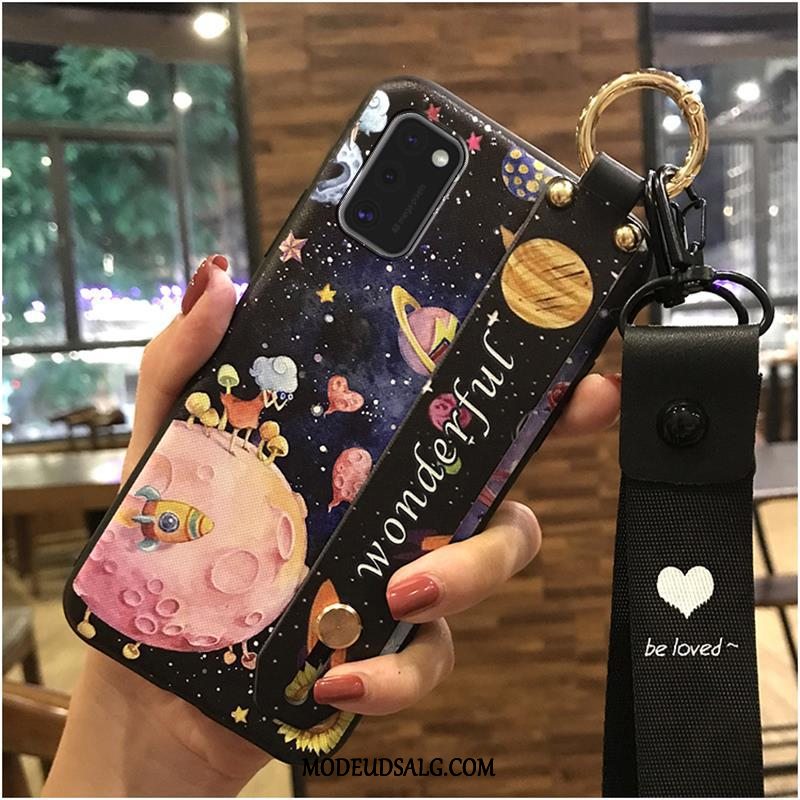 Samsung Galaxy A41 Etui Kreativ Blød Cover Sort Smuk