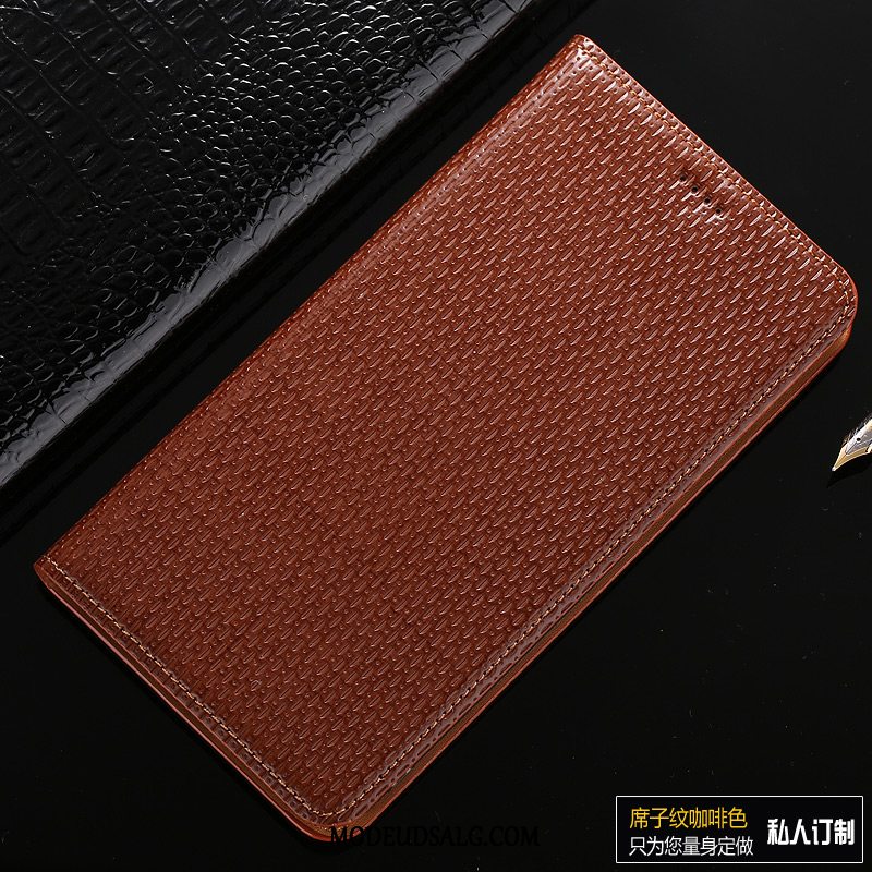 Samsung Galaxy A5 2017 Etui Mønster Folio Ægte Læder Brun Cover