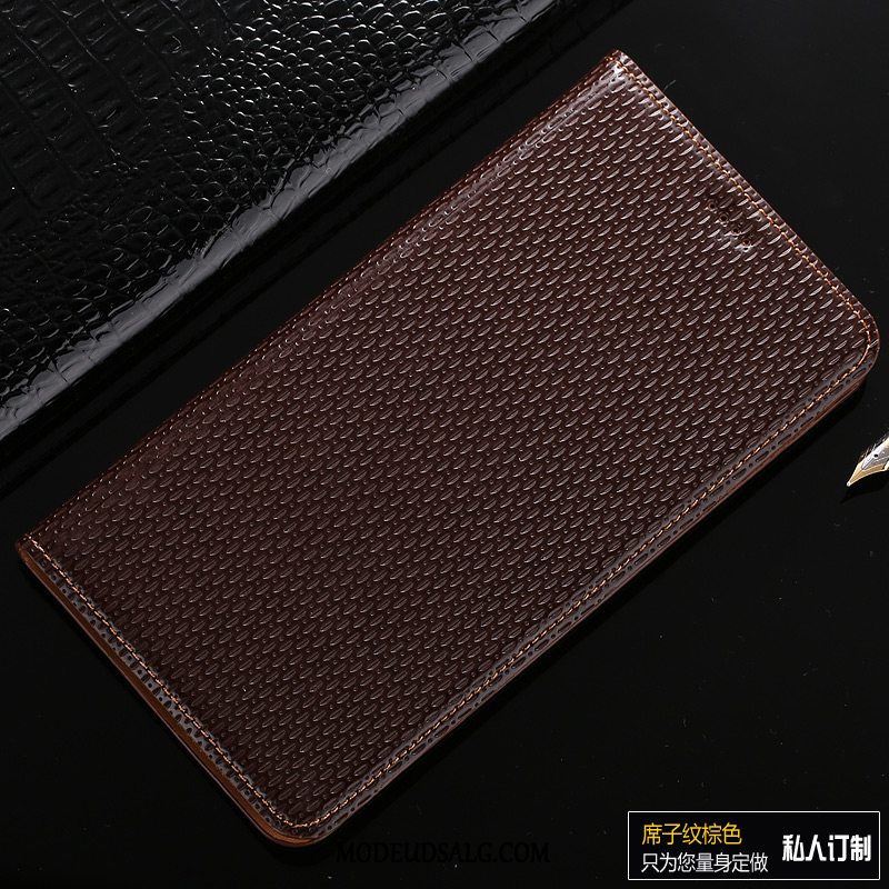 Samsung Galaxy A5 2017 Etui Mønster Folio Ægte Læder Brun Cover