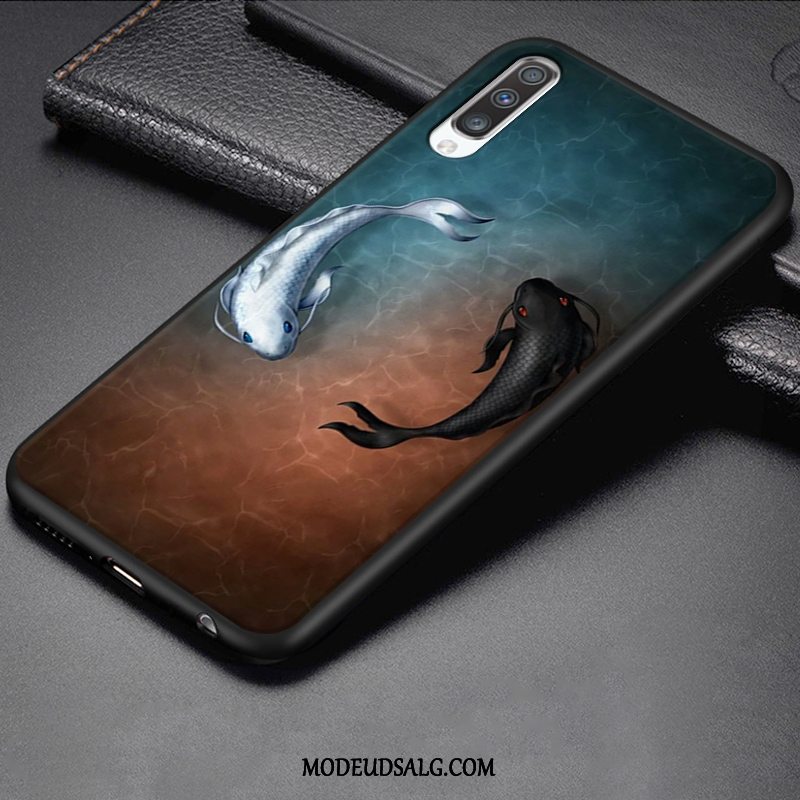 Samsung Galaxy A50 Etui Cartoon Anti-fald Rød Nubuck Silikone