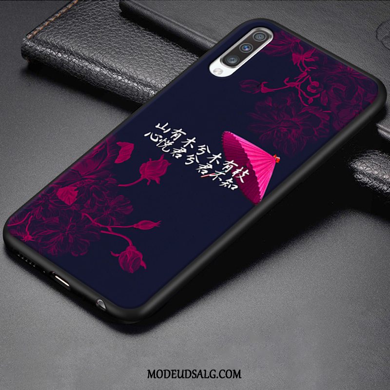 Samsung Galaxy A50 Etui Cartoon Anti-fald Rød Nubuck Silikone