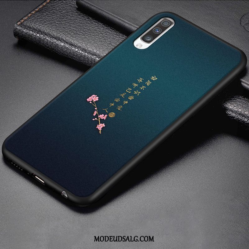 Samsung Galaxy A50 Etui Cartoon Anti-fald Rød Nubuck Silikone