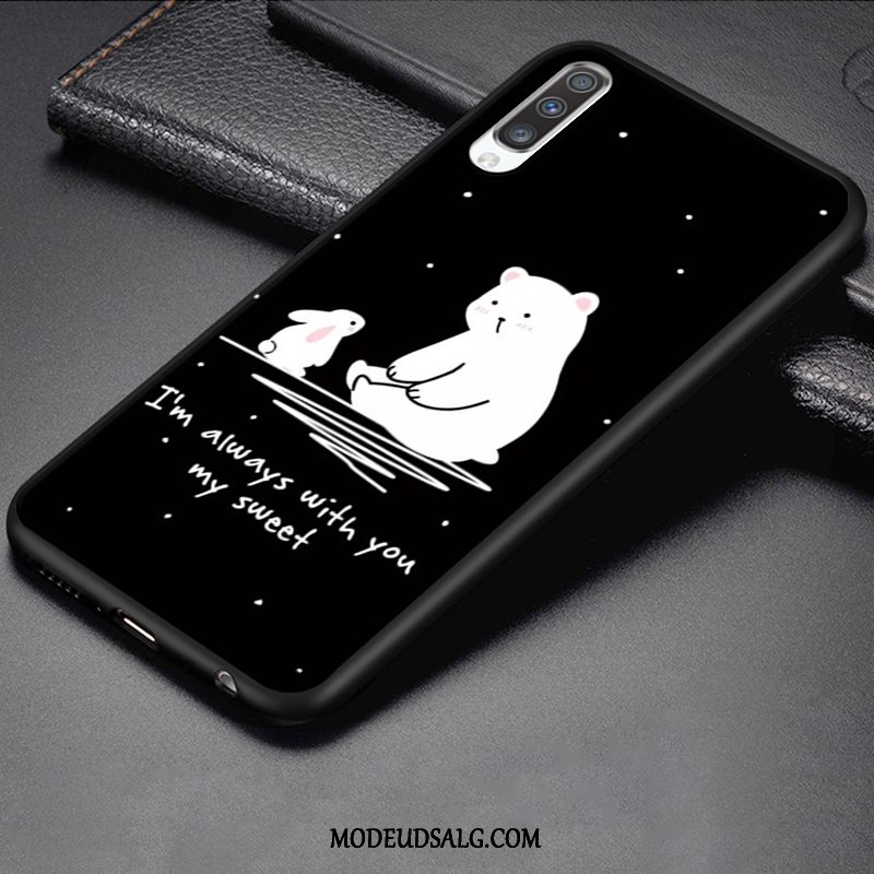 Samsung Galaxy A50 Etui Cartoon Anti-fald Rød Nubuck Silikone