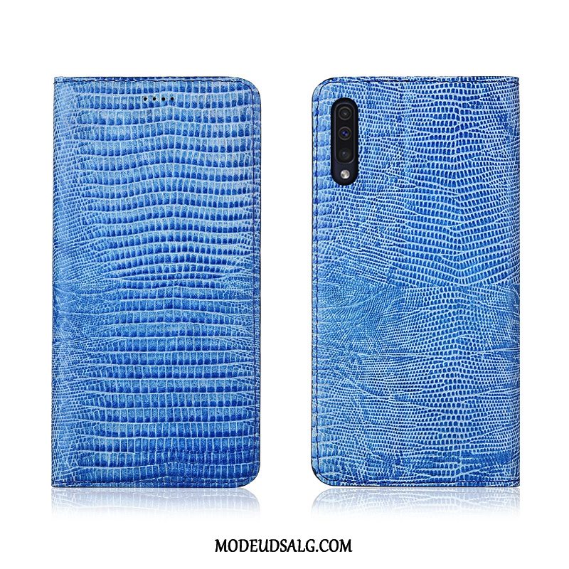 Samsung Galaxy A50 Etui / Cover Blød Clamshell Anti-fald Lædertaske Blå