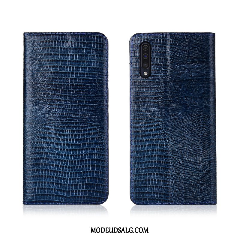 Samsung Galaxy A50 Etui / Cover Blød Clamshell Anti-fald Lædertaske Blå