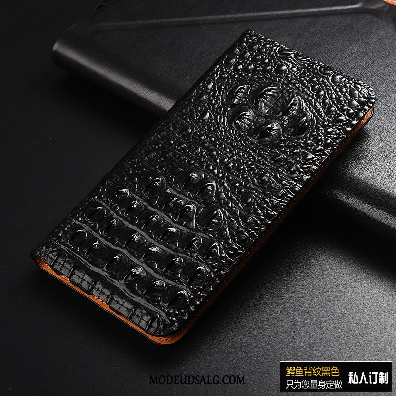 Samsung Galaxy A50 Etui / Cover Mønster Alt Inklusive Sort Krokodille