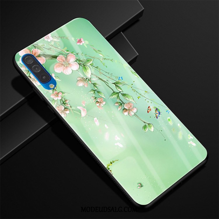 Samsung Galaxy A50 Etui Glas Silikone Blød Grøn Beskyttelse