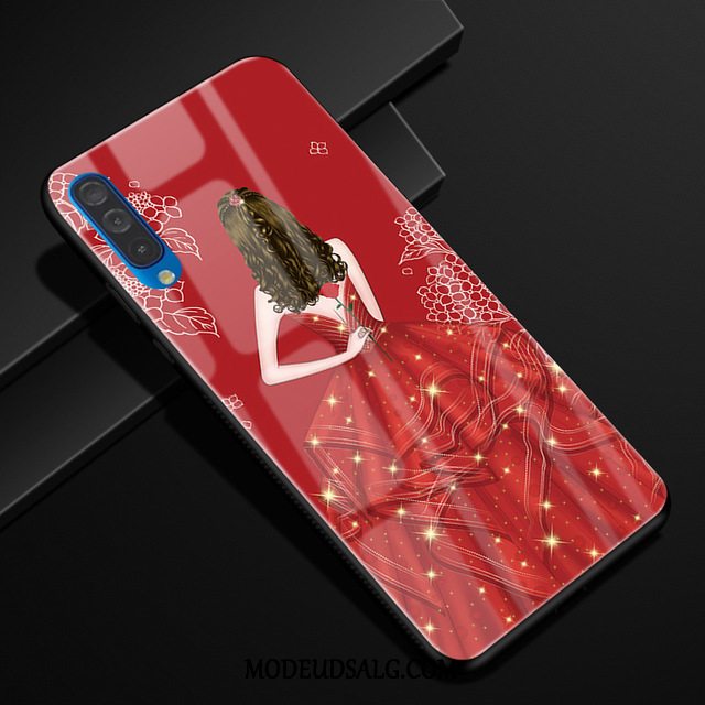 Samsung Galaxy A50 Etui Glas Silikone Blød Grøn Beskyttelse