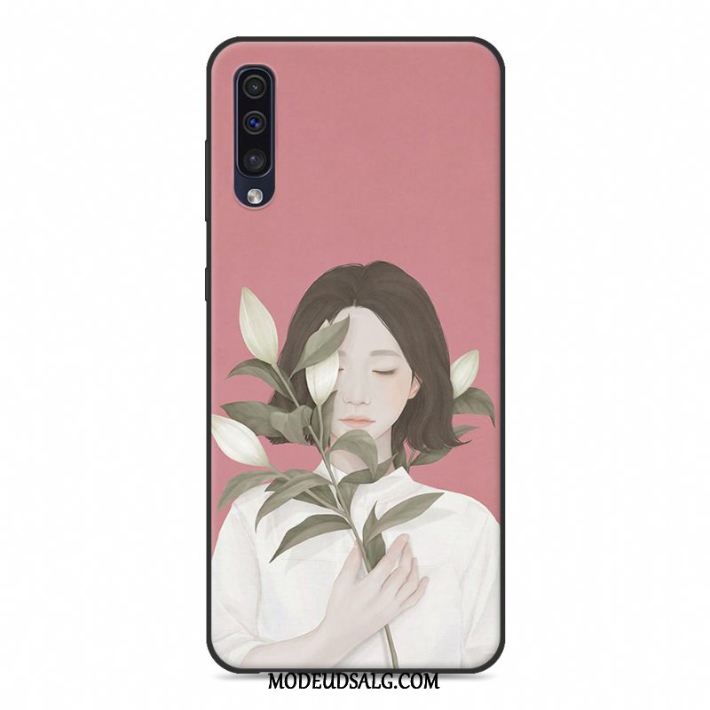 Samsung Galaxy A50 Etui Lille Sektion Hvid Hængende Ornamenter Cover Silikone